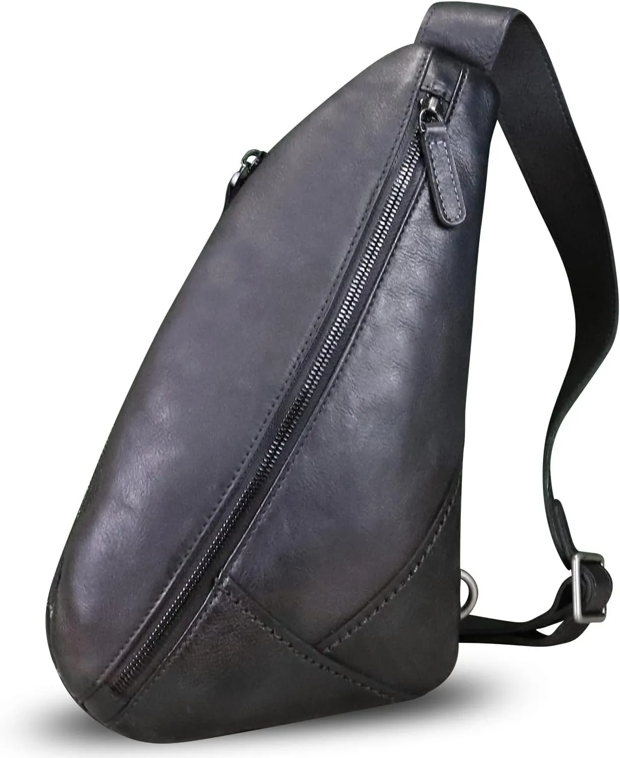 Genuine Leather Silng Bag for Women and Men Vintage Leather Sling Backpack Shoulder Crossbody Bag Chest Purses