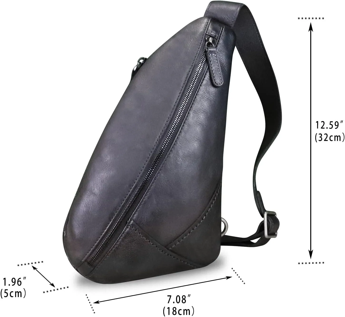 Genuine Leather Silng Bag for Women and Men Vintage Leather Sling Backpack Shoulder Crossbody Bag Chest Purses