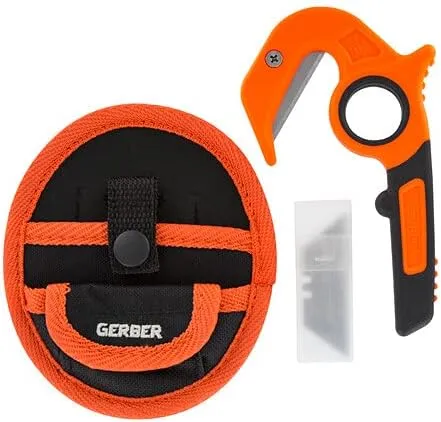 Gerber Gear Vital Zip Utility Knife, Stainless Steel Plain Edge Blade, Game Processing Skin and Gut Knife for Hunting