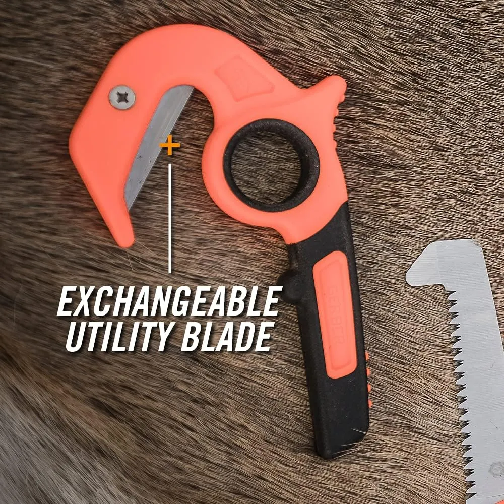 Gerber Gear Vital Zip Utility Knife, Stainless Steel Plain Edge Blade, Game Processing Skin and Gut Knife for Hunting