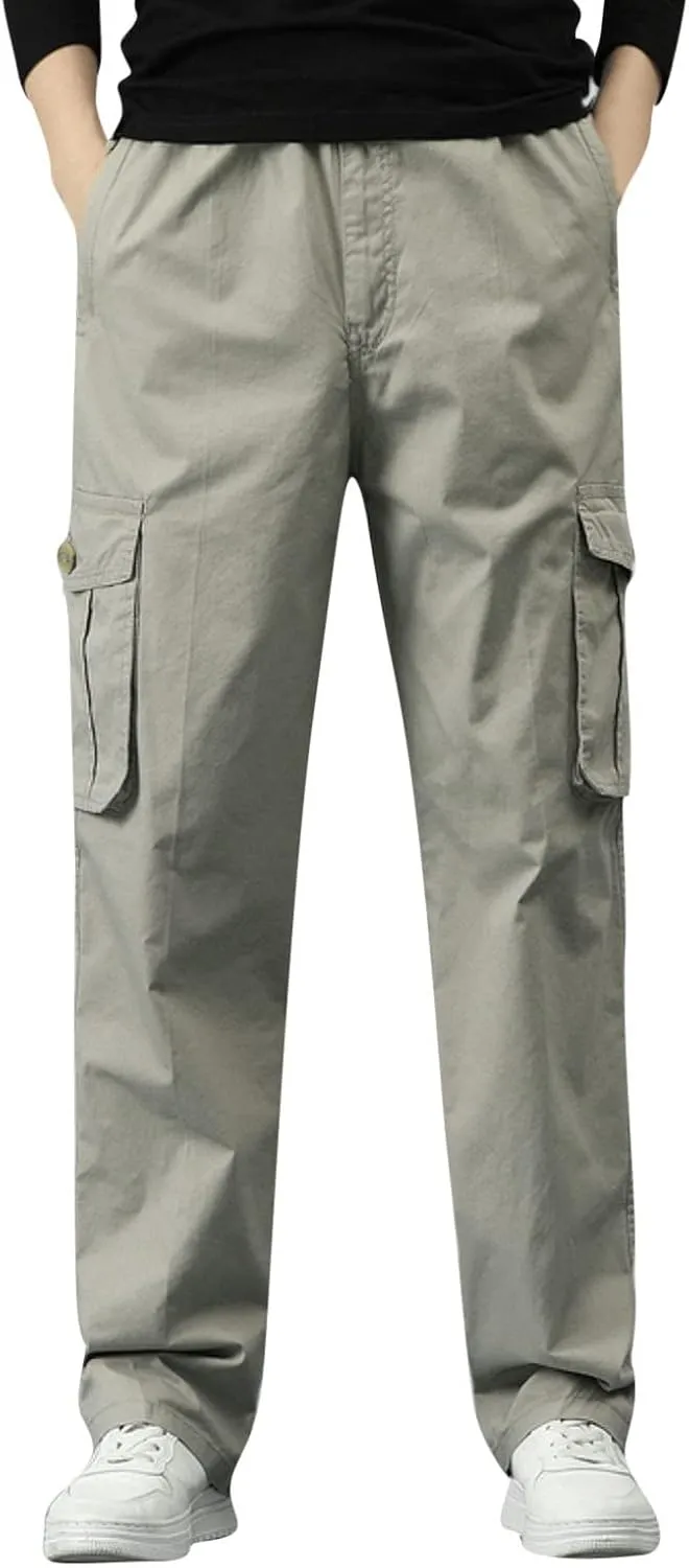 GIERIDUC Men Outdoor Cargo Pant Best Travel Pants for Long Flights Men's Mens Long Underwear Pants Mens Khaki Pants Outdoor
