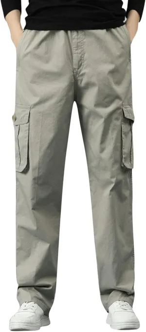 GIERIDUC Men Outdoor Cargo Pant Best Travel Pants for Long Flights Men's Mens Long Underwear Pants Mens Khaki Pants Outdoor