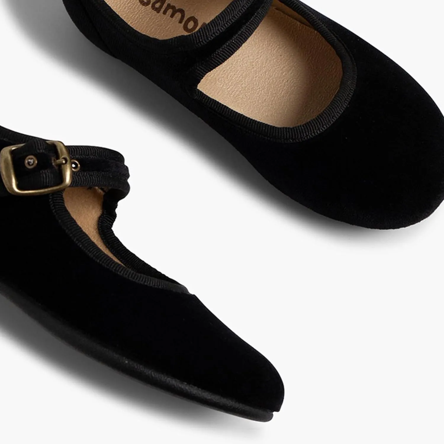 Girls Buckle Up Velvet Mary Janes