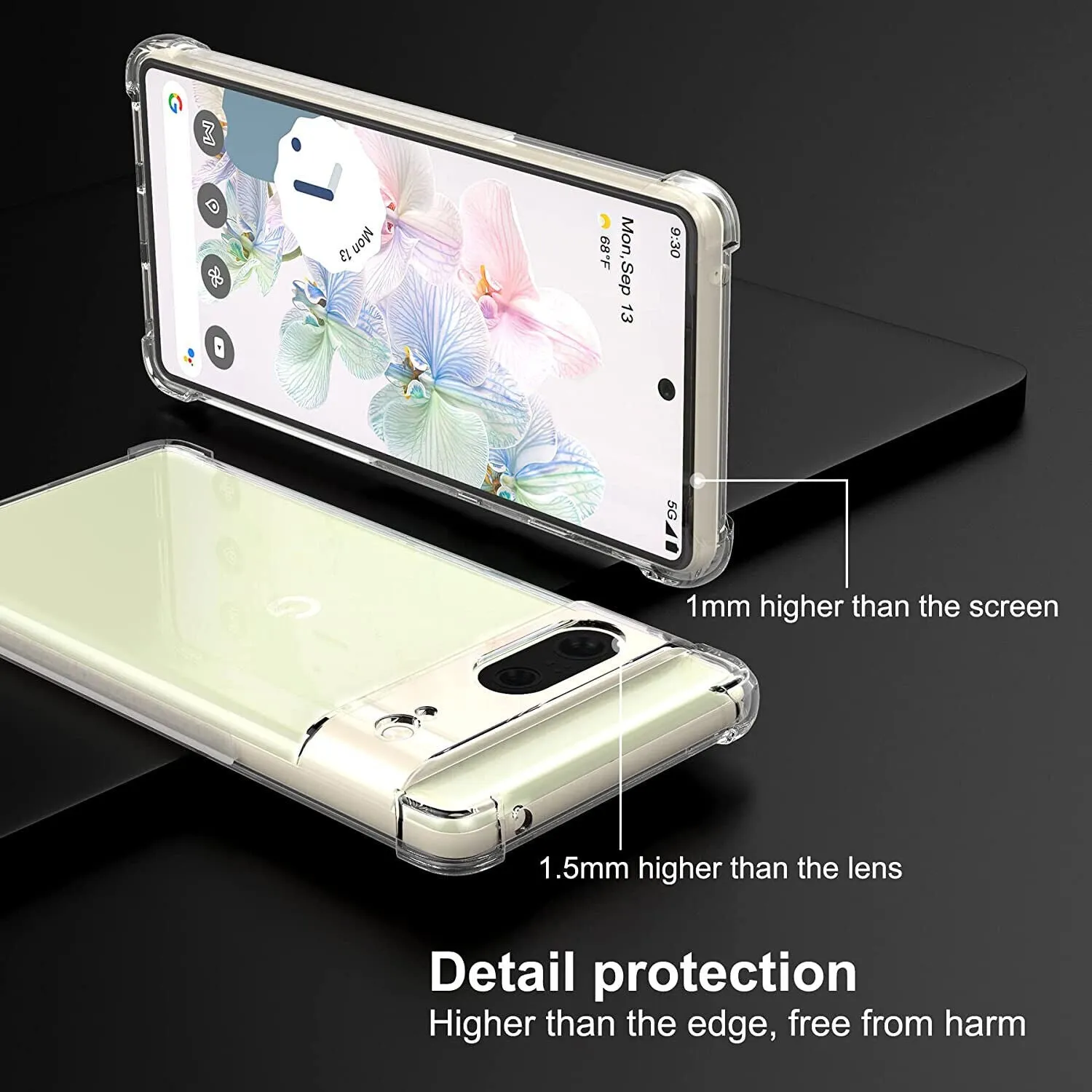 Google Pixel 7 Case Clear Silicone Slim Shockproof Gel Cover