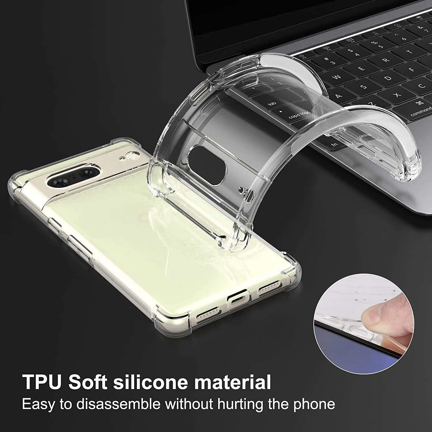 Google Pixel 7 Case Clear Silicone Slim Shockproof Gel Cover