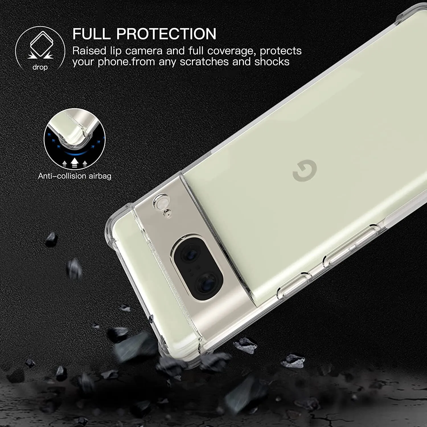 Google Pixel 7 Case Clear Silicone Slim Shockproof Gel Cover