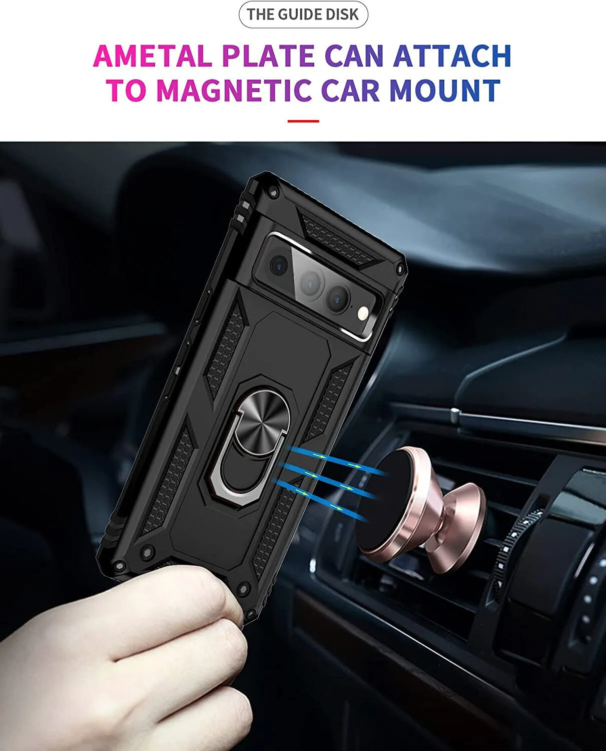 Google Pixel 7 Pro Case Kickstand Shockproof Ring Cover