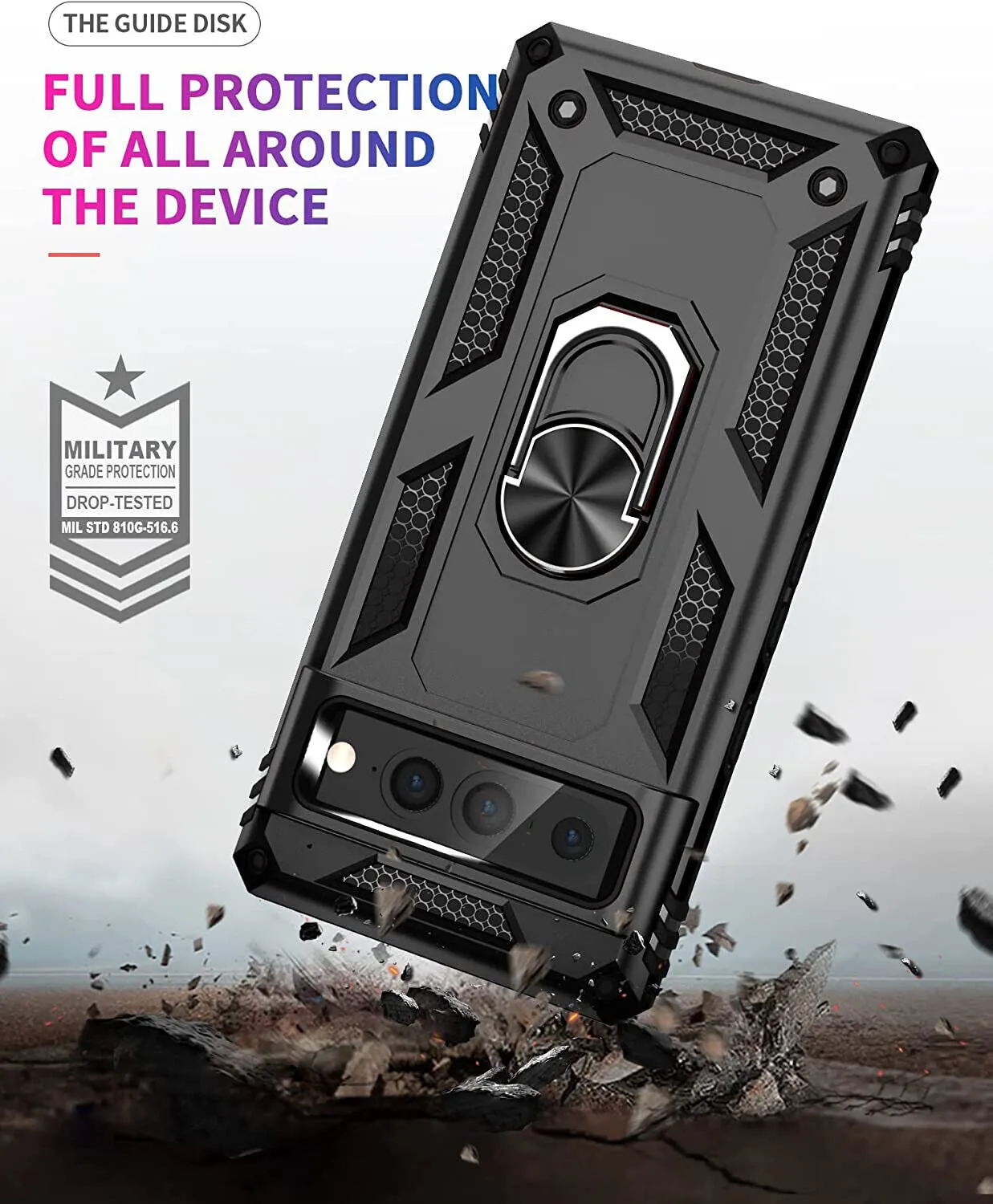 Google Pixel 7 Pro Case Kickstand Shockproof Ring Cover