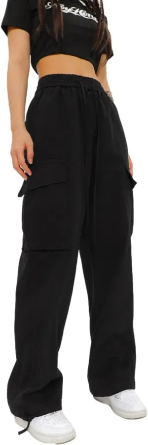 Gothic Harajuku Cargo Pants Y2K Women Wide Leg Joggers Hippie Streetwear Loose Baggy Trousers