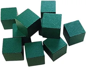 Green 14mm Wooden Cubes (About 100pcs)