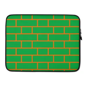 Green & Orange Flemish Bond Brick Hatch Laptop Sleeves