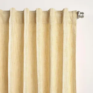 Greylock Soft Yellow Indoor/Outdoor Curtain Panel, 48" W x 84" L, Yellow/Orange Solid Pattern
