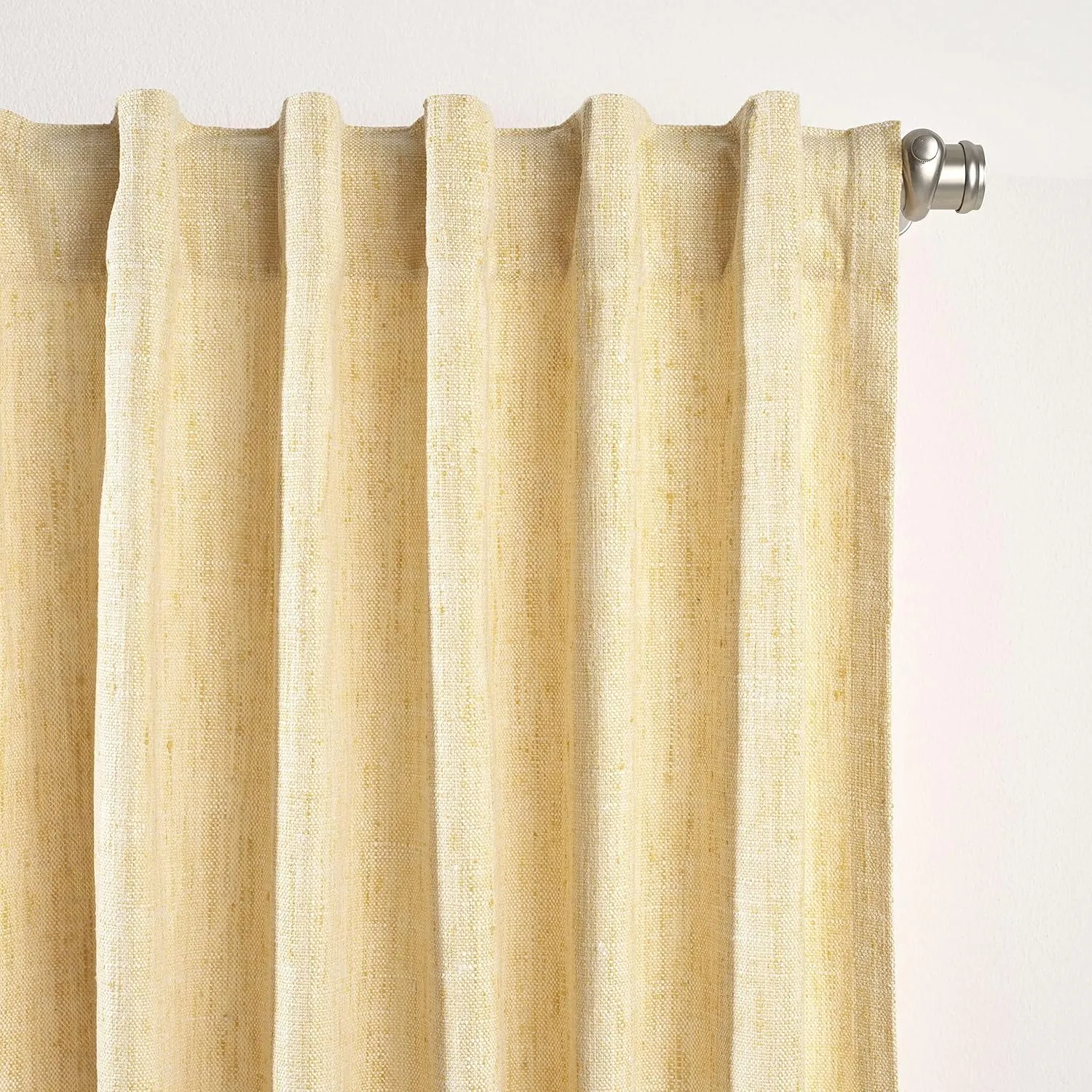 Greylock Soft Yellow Indoor/Outdoor Curtain Panel, 48" W x 84" L, Yellow/Orange Solid Pattern
