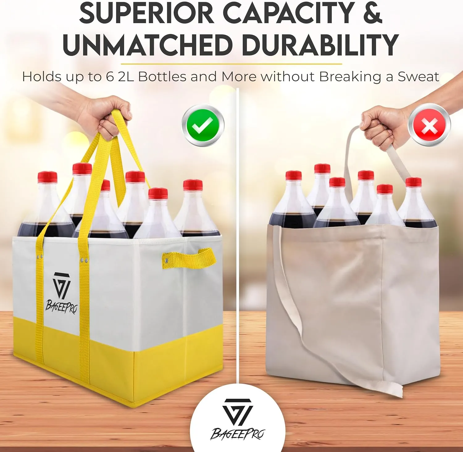 Grocery Bags Shopping Bags Large Shopping Bags with Handles for Food & Storage Foldable Grocery Totes 2 Packs