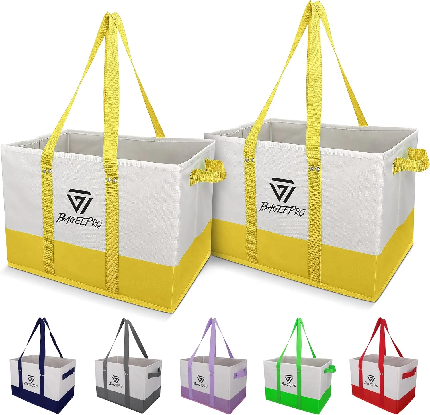 Grocery Bags Shopping Bags Large Shopping Bags with Handles for Food & Storage Foldable Grocery Totes 2 Packs