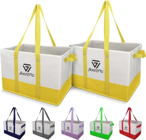 Grocery Bags Shopping Bags Large Shopping Bags with Handles for Food & Storage Foldable Grocery Totes 2 Packs