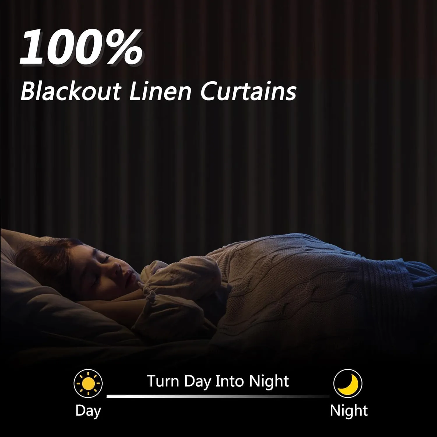 Guken Off White Blackout Curtains 84 Inch Length 2 Panels Set for Living Room Bedroom Back Tab Thermal Insulated 100% Black Out Linen Drapes Room Darkening Window Curtains 84 Inches Long