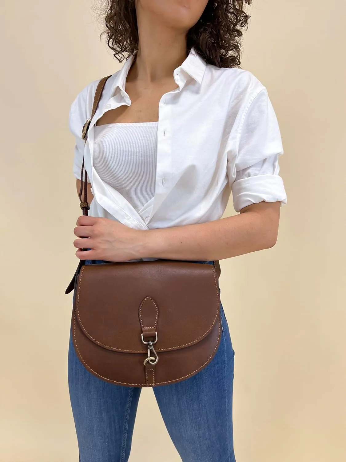 Gusti Genuine Leather Handbag - Wiebke Leather Purse for Women, Crossbody Shoulder Bag with Adjustable Strap, Secure Closure