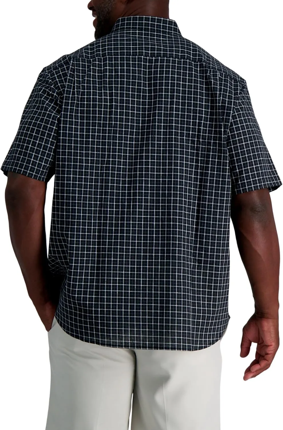 Haggar Men's Big & Tall Short Sleeve Button-Down Casual Linen Shirt
