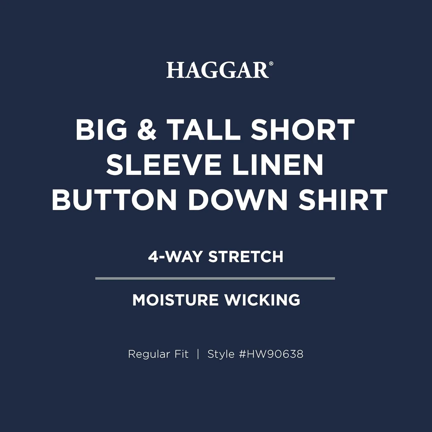Haggar Men's Big & Tall Short Sleeve Button-Down Casual Linen Shirt