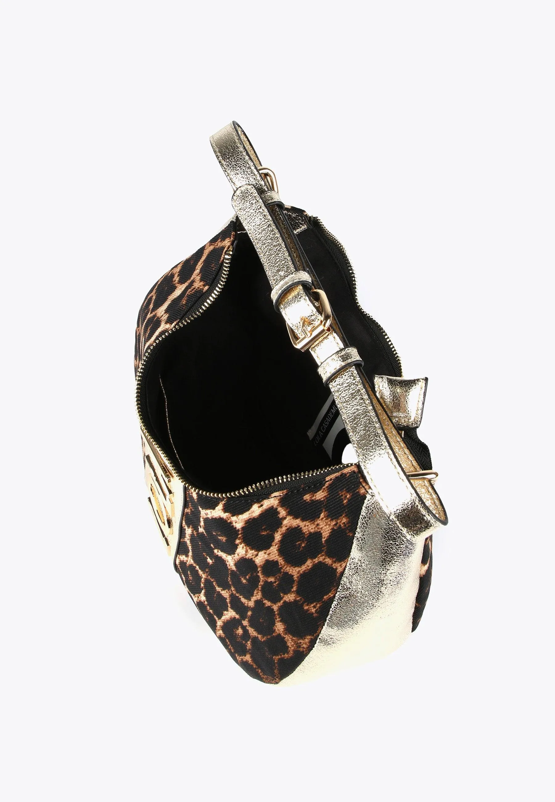 Half-moon animal print bag