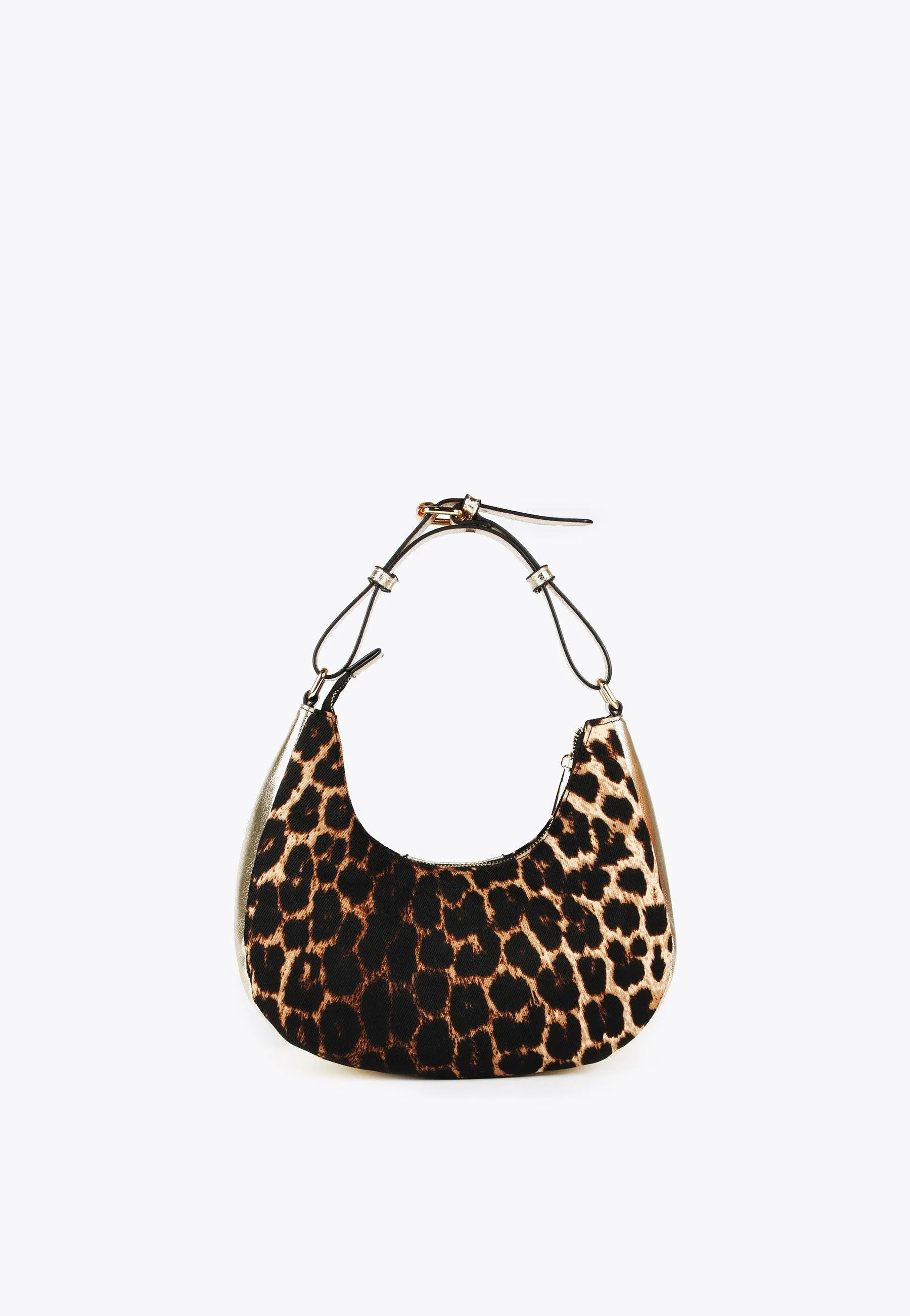 Half-moon animal print bag