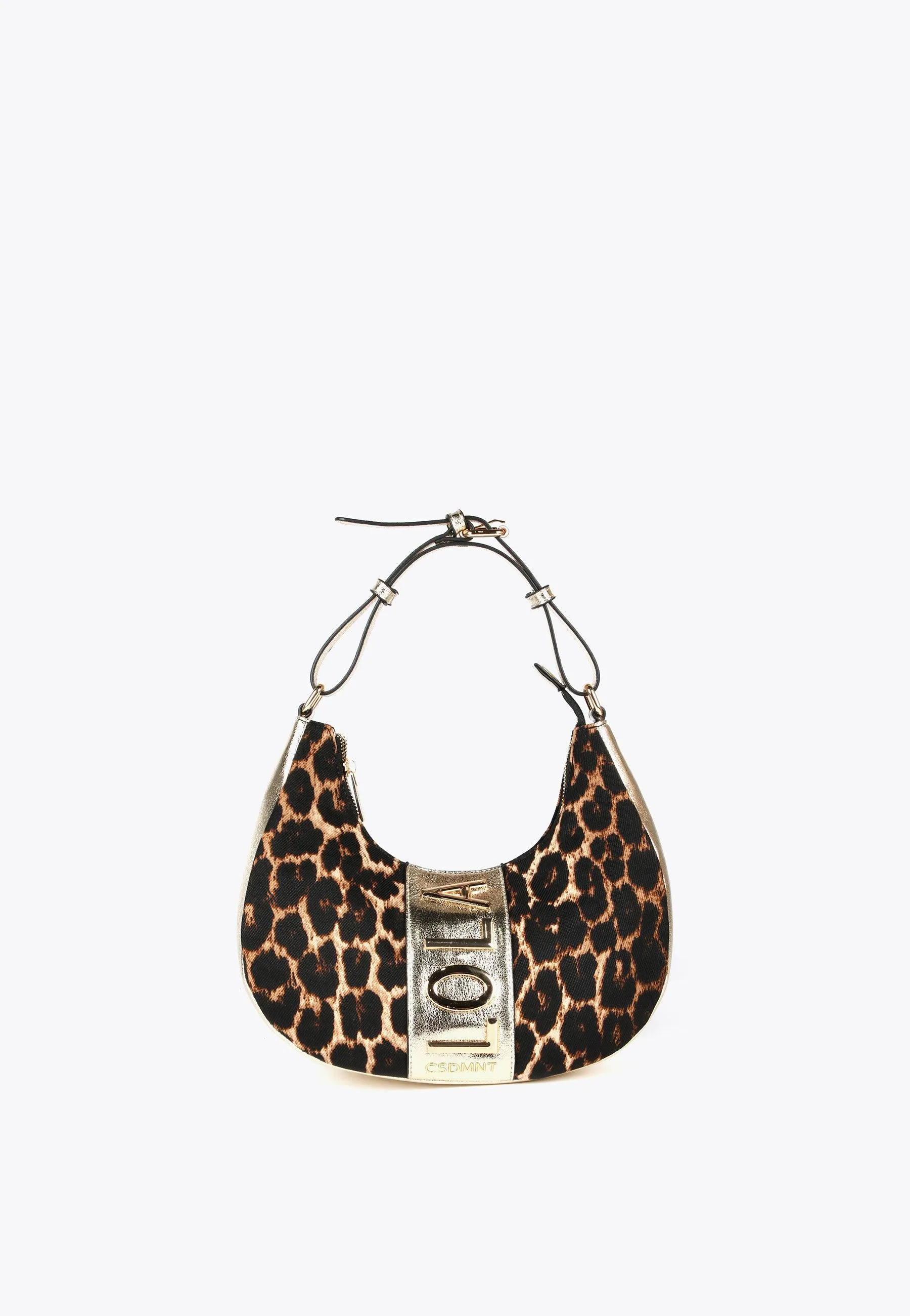 Half-moon animal print bag
