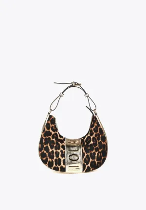Half-moon animal print bag