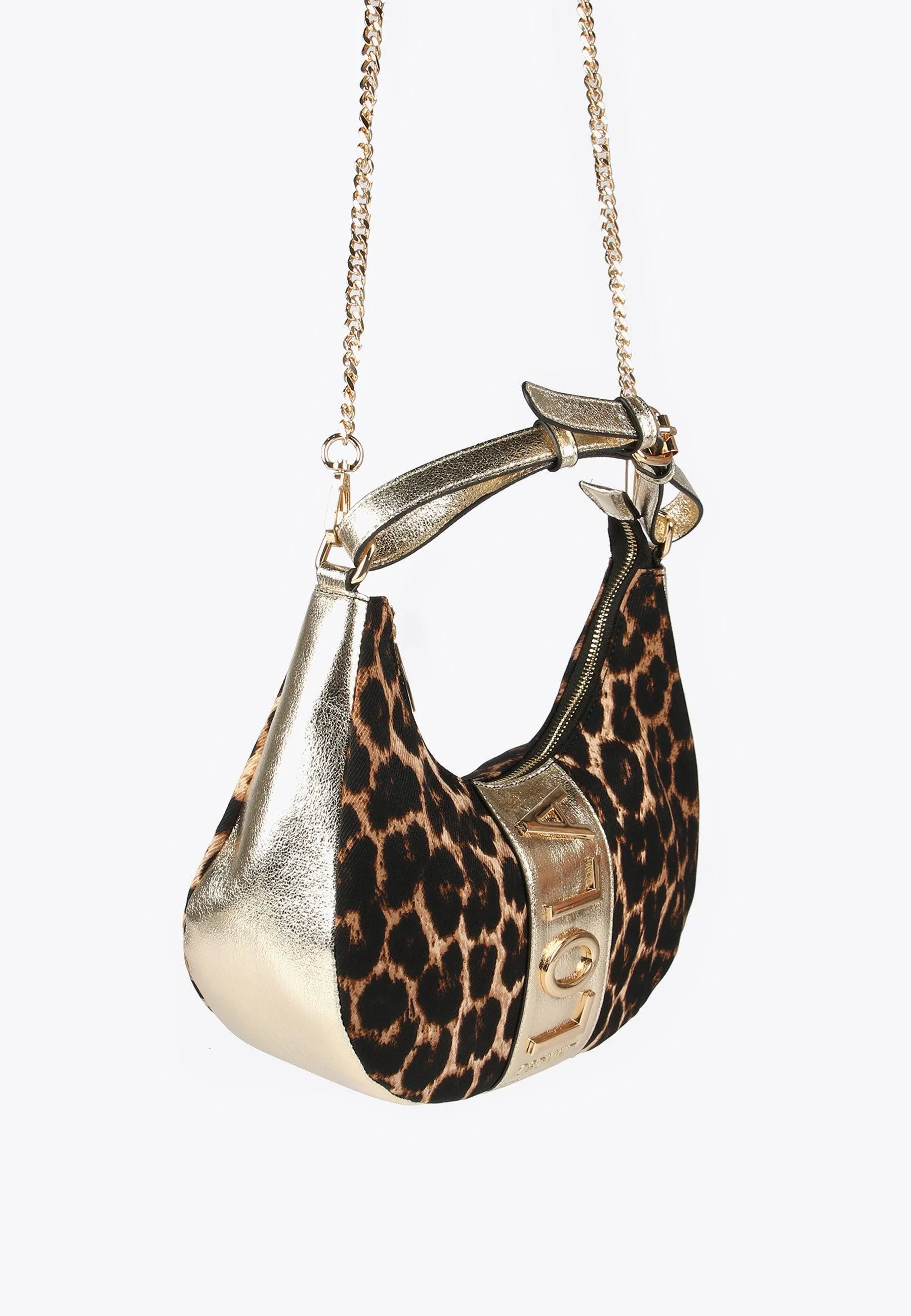 Half-moon animal print bag