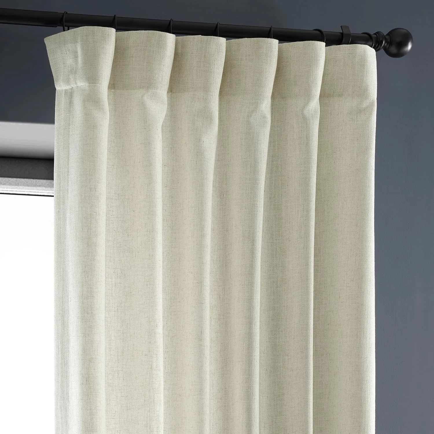 Half Price Drapes FHLCH-VET13192-96 Barley Heavy Faux Linen Curtain, 50 x 96, Brown
