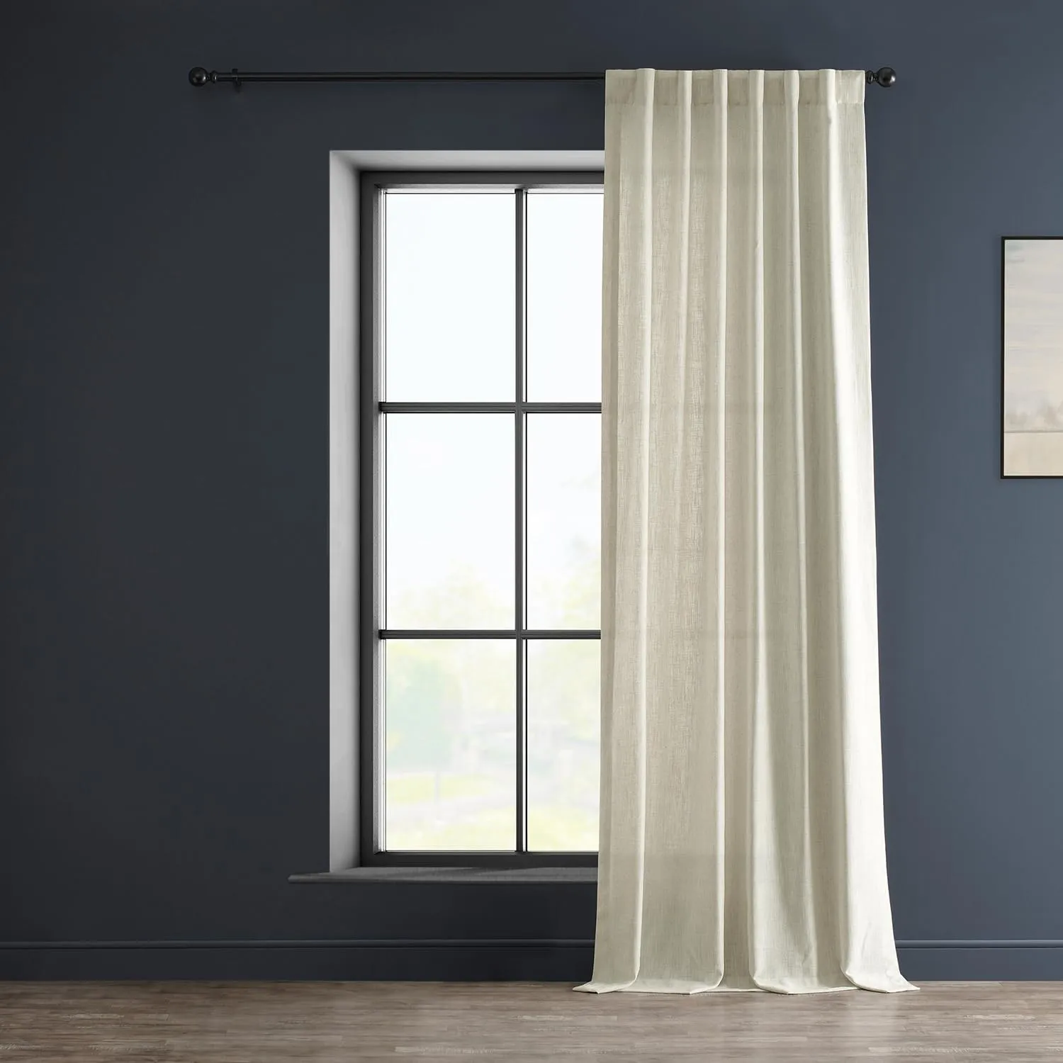 Half Price Drapes FHLCH-VET13192-96 Barley Heavy Faux Linen Curtain, 50 x 96, Brown