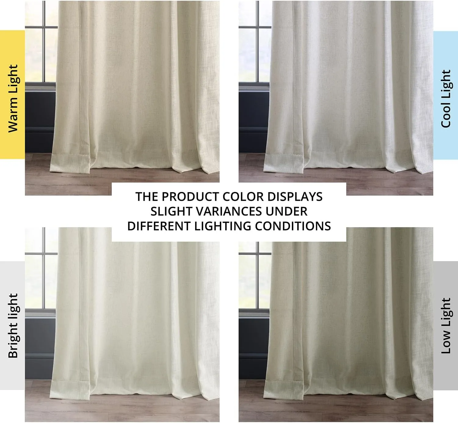 Half Price Drapes FHLCH-VET13192-96 Barley Heavy Faux Linen Curtain, 50 x 96, Brown