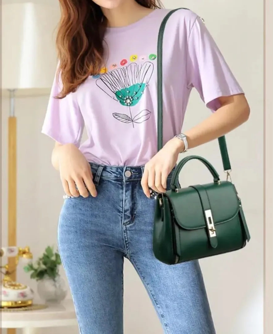Hand & Crossbody Bag with Twist Lock.