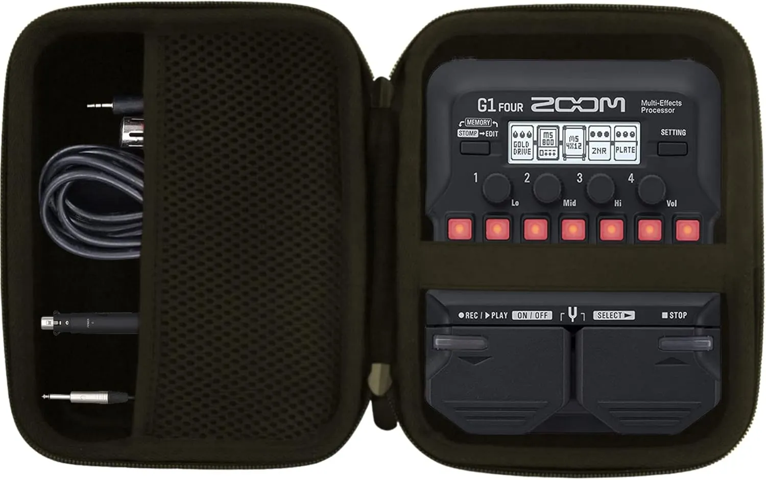 Hard EVA Carrying Case Compatible with for Zoom G1/B1/A1 FOUR Bass Multi-Effects Processor Pedal Storage case.