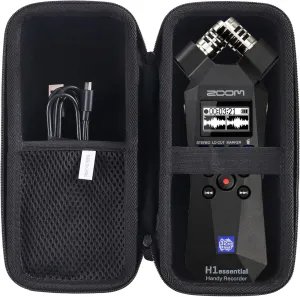 Hard EVA Carrying Case Compatible with Zoom H1essential /H1n Stereo Handy Recorder case (black)