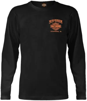 Harley-Davidson Men's Custom Freedom Long Sleeve Crew-Neck Shirt - Black