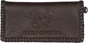 Harley-Davidson Men's Ride Free Trucker Leather Wallet w/RFID Protection - Brown