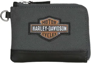 Harley-Davidson Women's Oil Can B&S Key Coin Purse Wallet - Polyester & Leather