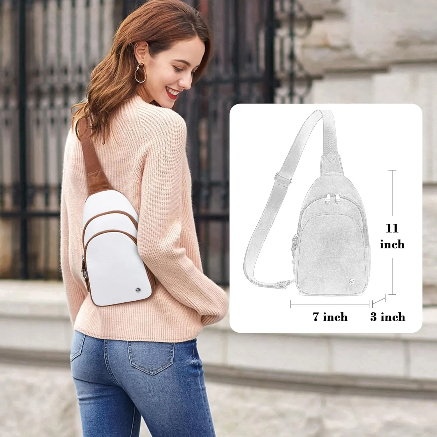 Haytijoe Crossbody Bags for Women Leather Sling Bag Anti-theft Cross Body Bag Travel Sling Purse Chest Bags Fanny Packs