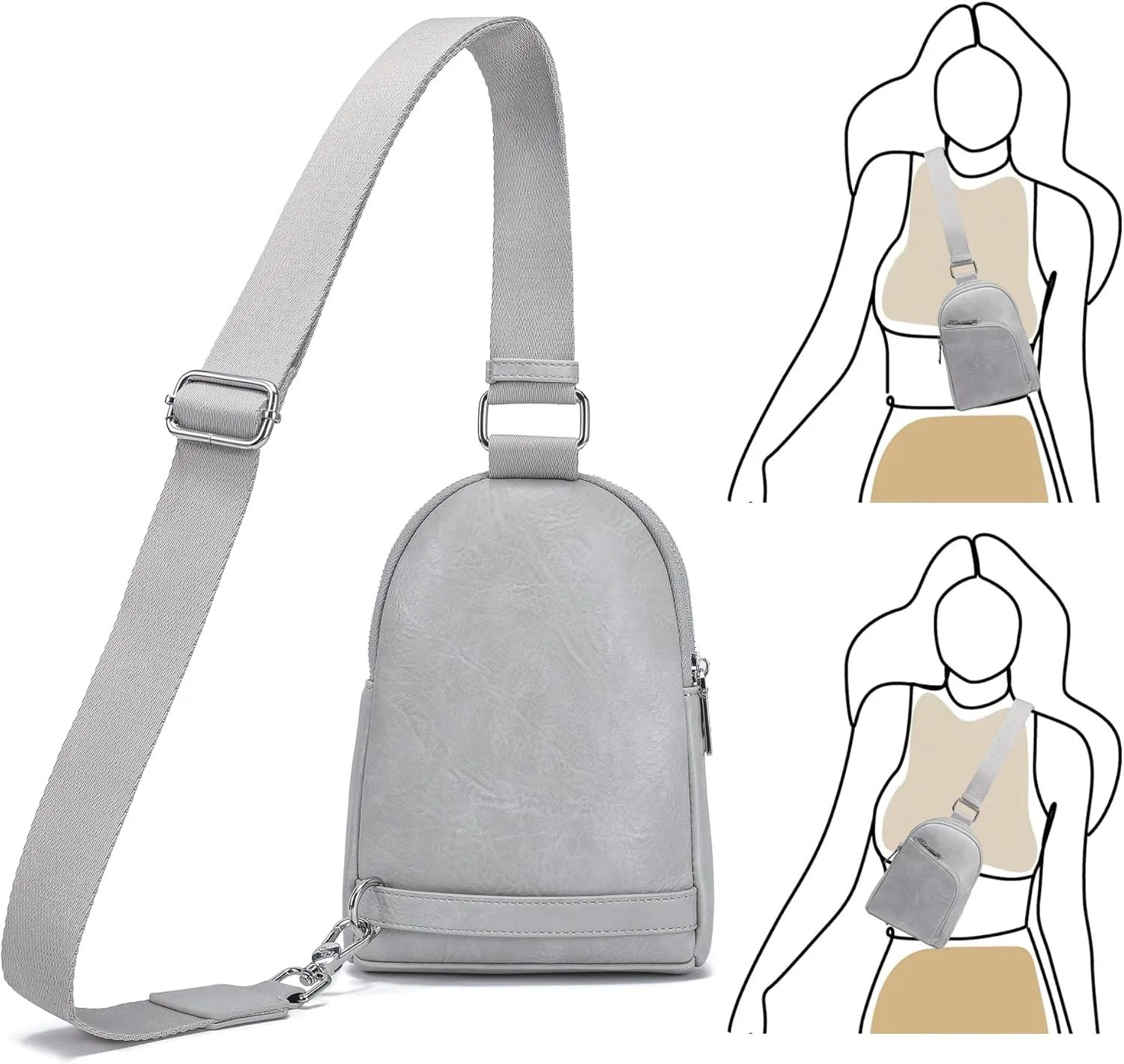 Haytijoe RFID Blocking Crossbody Bags for Women Travel Small Sling Bag Leather Cross Body Bag for Woman Fanny Packs Chest Bag