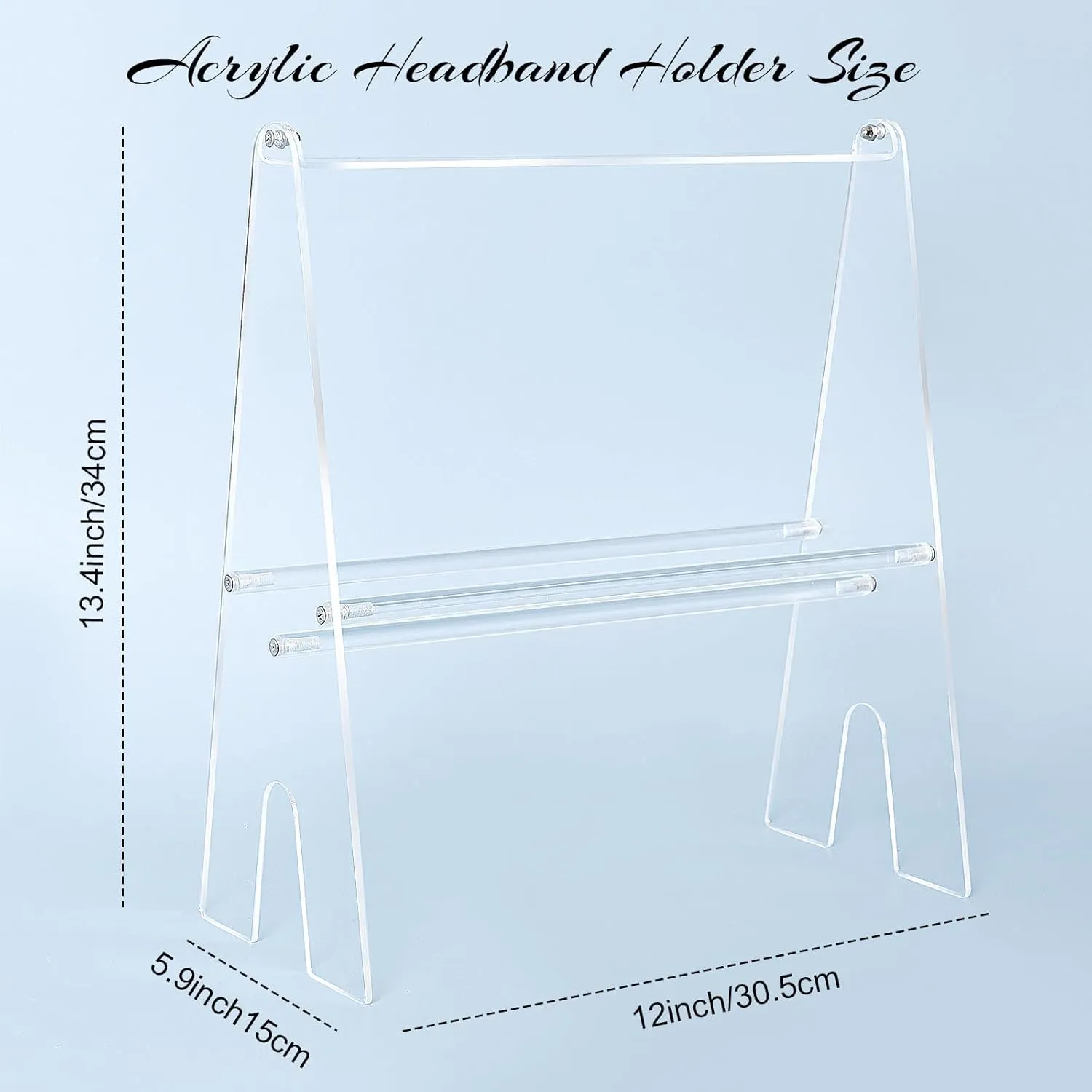 Headband Holder Headband Organizer, Acrylic Headband Holder Organizer, 2-Tier Clear Headband Display Stand, Headband Storage Rack for Girls and Women (Modern)