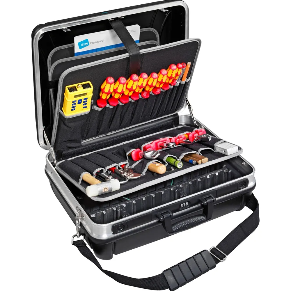 Heavy Duty 19" Tool Case with Pocket Pallets, Removable Shoulder Strap