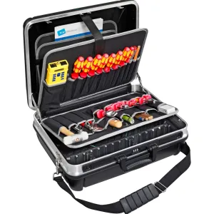 Heavy Duty 19" Tool Case with Pocket Pallets, Removable Shoulder Strap