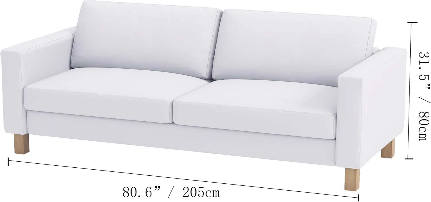 Heavy Duty Velvet Karlstad Three Seat (Not Loveseat) Sofa Cover (Width: 205CM, Not 165CM) Replacement Custom Made Compatible with IKEA Karlstad 3 Seat Sofa Couch Slipcover (Velvet Light Green Sofa)