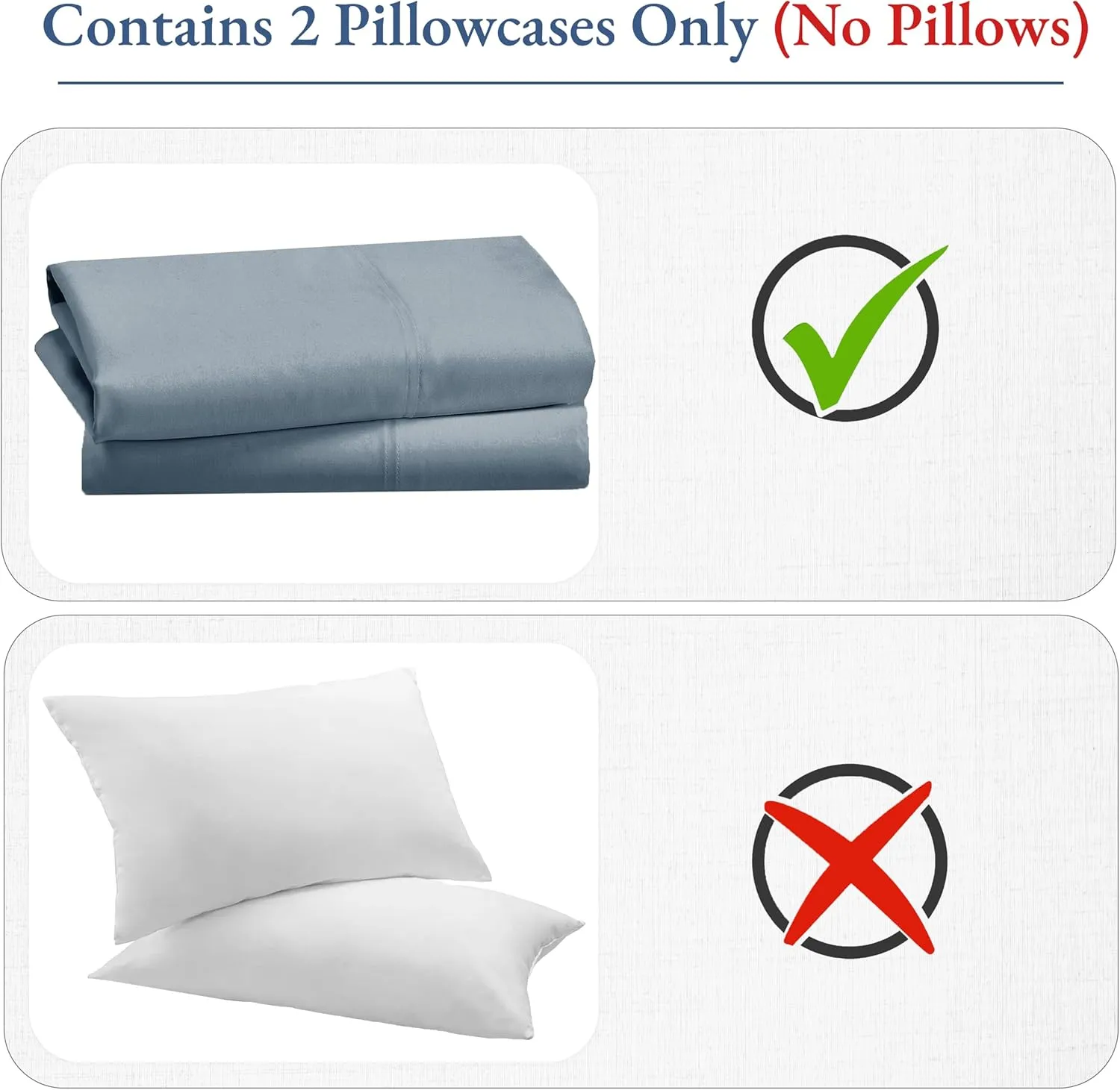 Heirloom Soft, Smooth & Thick Certified 800 Thread Count 100% Cotton Sateen is Superior to Egyptian Cotton Claims, 2 Pillow Cases King Size, Fits King Pillows (Blue)