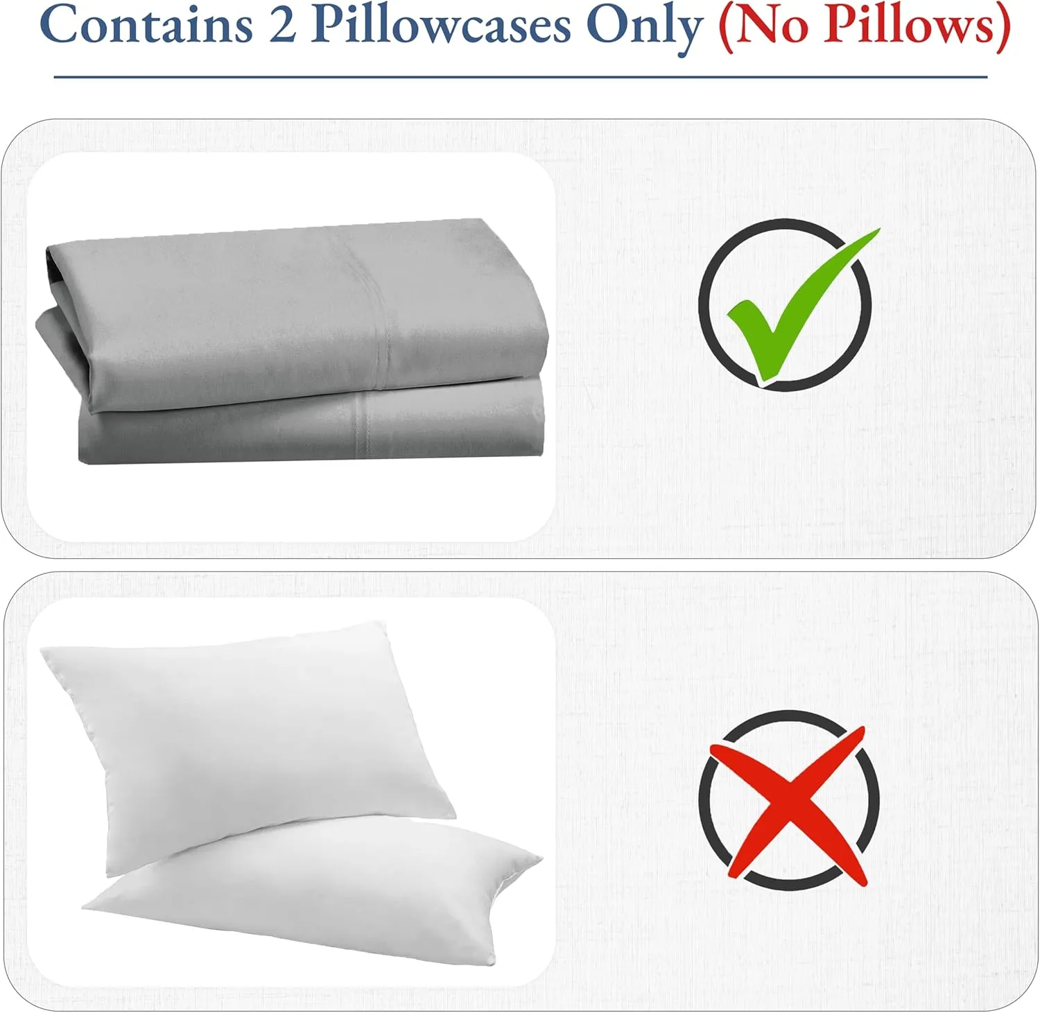 Heirloom Soft, Smooth & Thick Certified 800 Thread Count 100% Cotton Sateen is Superior to Egyptian Cotton Claims, 2 Pillow Cases King Size, Fits King Pillows (Light Grey)