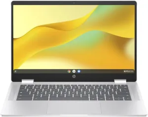 Hewlett Packard HP Chromebook x360 14-inch FHD 2-in-1 Touchscreen Laptop Notebook - Intel N200 Processor 8GB RAM 128GB eMMC Computer PC WiFi Bluetooth USB C Port Google Chrome OS, Silver (Renewed)