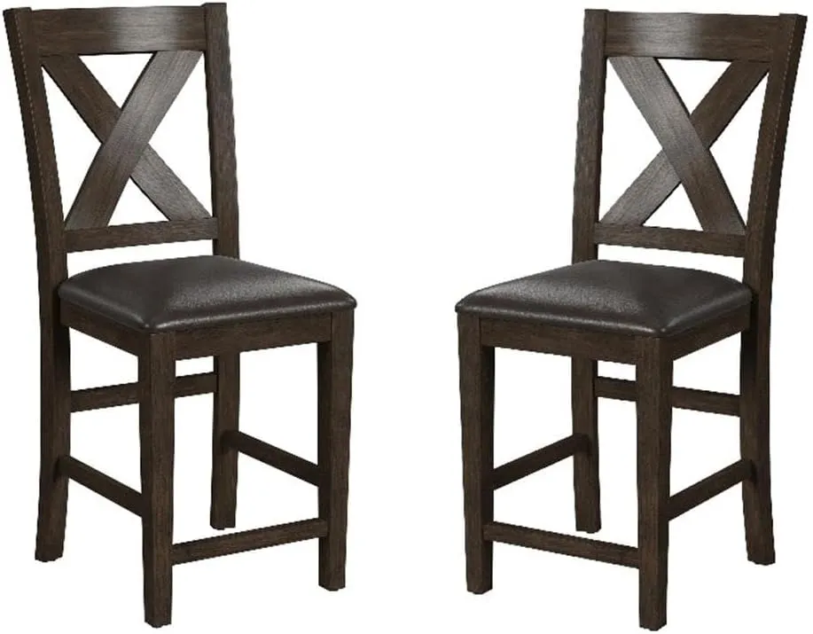 Hillsdale Furniture Spencer Dining Stools, set of 2, Dark Espresso (Wire brush)