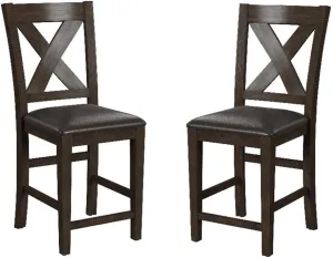 Hillsdale Furniture Spencer Dining Stools, set of 2, Dark Espresso (Wire brush)