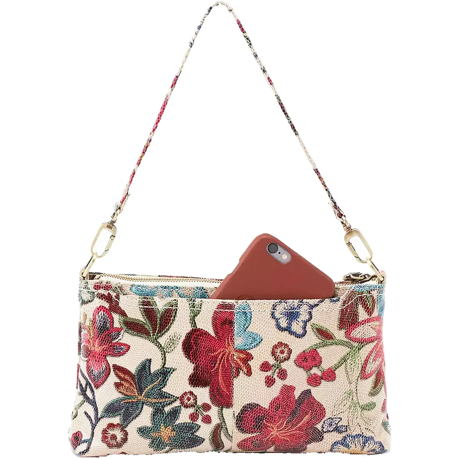 Hobo Darcy Floral Stitch Printed Leather